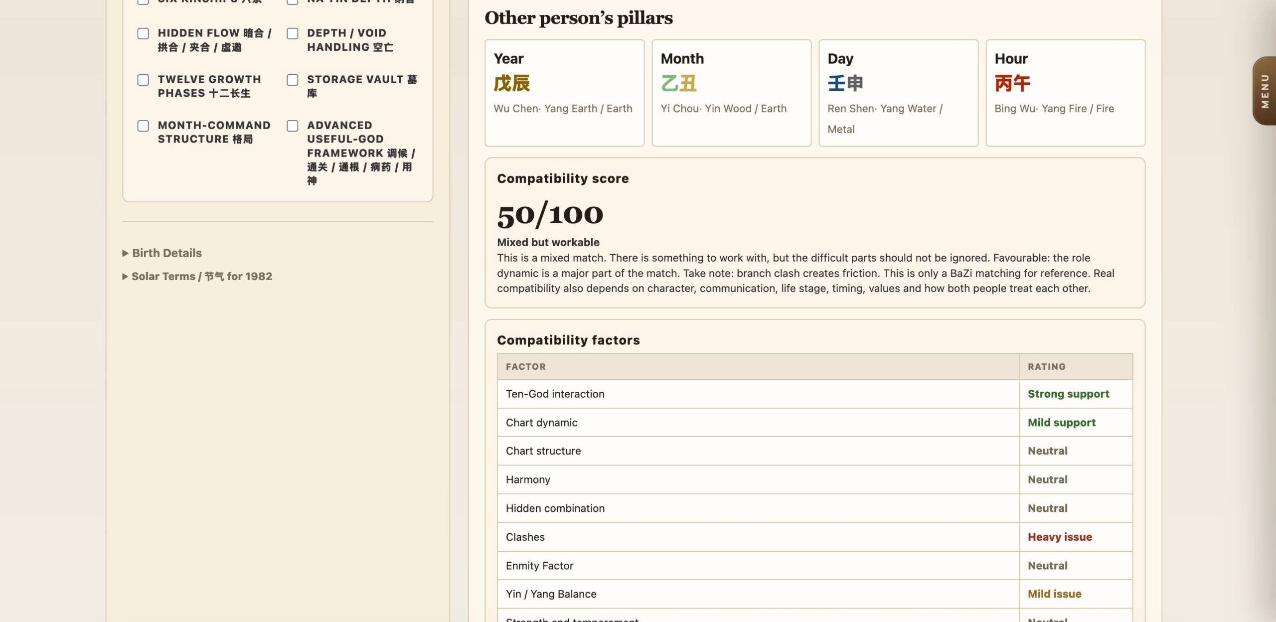 Additional Advanced BaZi premium features
